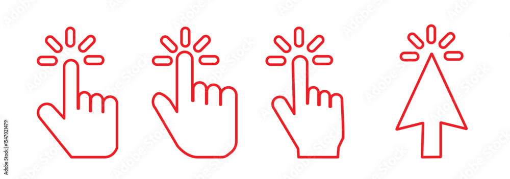 Leinwandbilder computer mouse click cursor arrow icons set. clicking cursor. hand cursors icons click set. pointer 