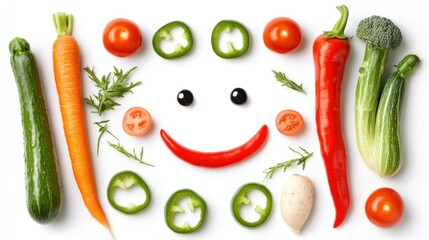 Colorful vegetable smiley face
