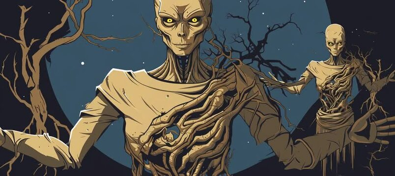 dryad mummy vector illustration