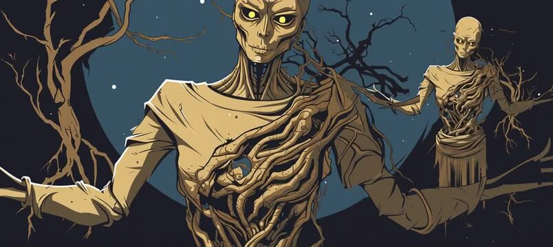 dryad mummy vector illustration