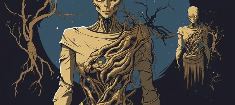 dryad mummy vector illustration