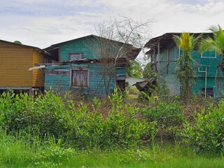 Bocas del Toro Panama - typical house in Almirante or Changuinola