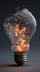 Glowing lightbulb splash art