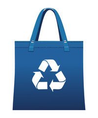 Blue Reusable Tote Bag Recycle Icon