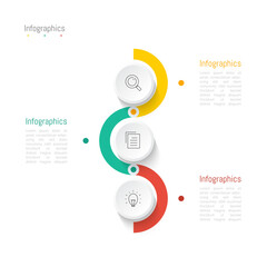 Infographic 3 options design elements for your business data. Vector Illustration.