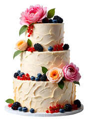 wedding cake with berries