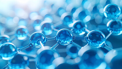 Molecular Nexus: A captivating molecular structure visualized, exhibiting a network of interconnected spheres symbolizing atoms, rendered in a serene and tranquil environment.