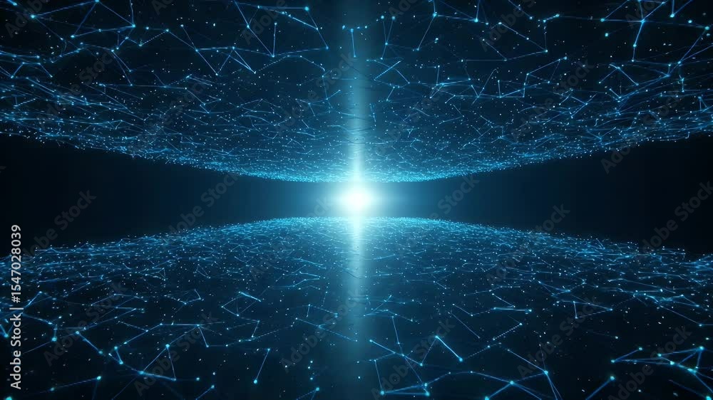 Poster abstract network of glowing points and lines (1)