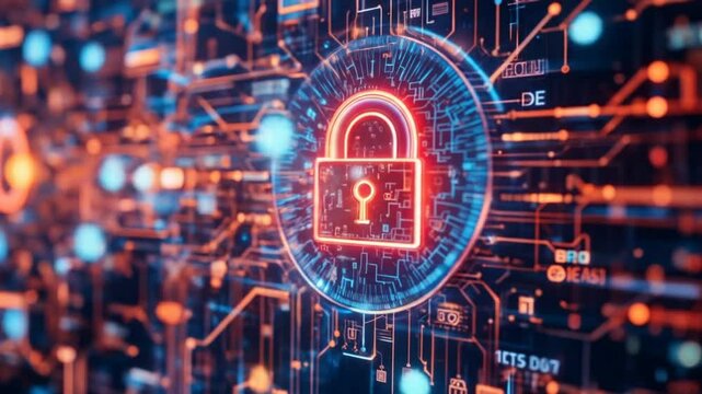 Connected Data Stream Is A Reflection Of Modern Technology Integration With High Security. 4k video