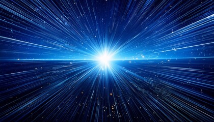 Obraz premium beautiful starburst background in a blue space detailed and realistic image