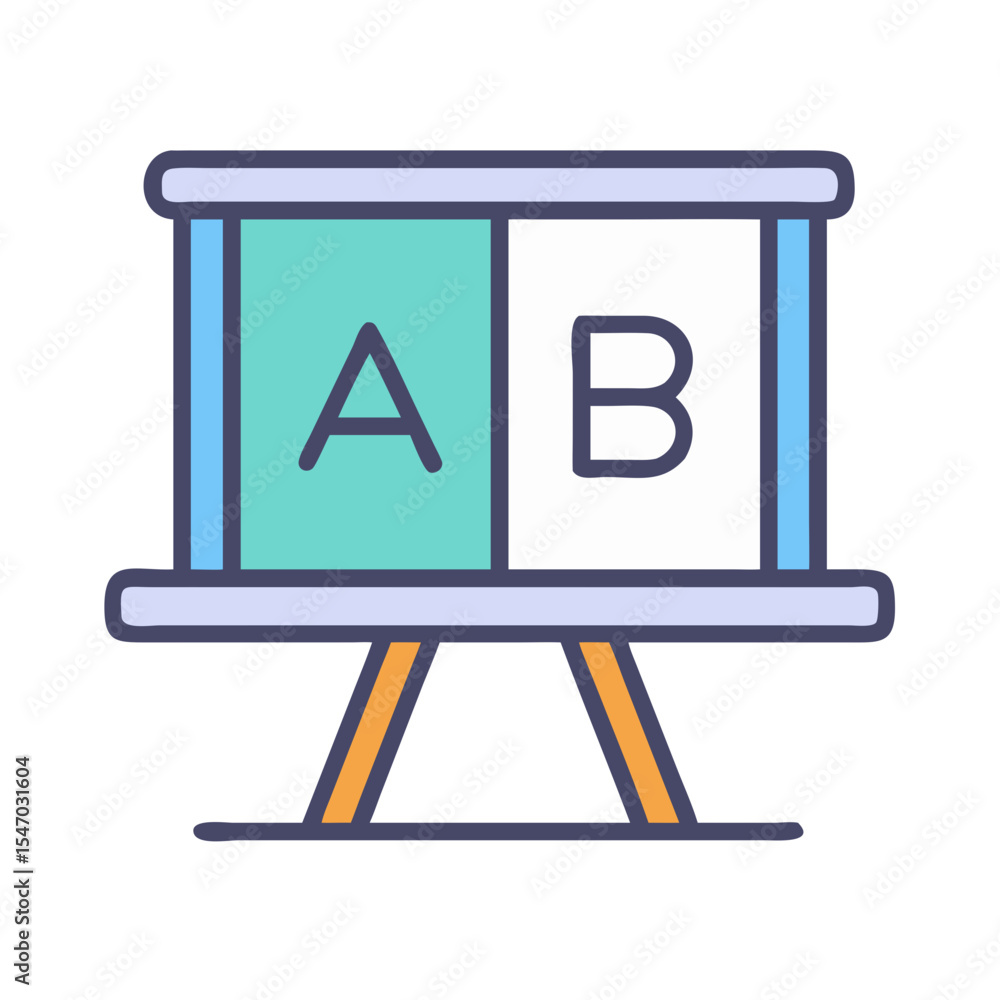 Poster colorful educational display with letters a and b displayed