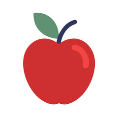 Isolated red apple graphic on black background illustration icon