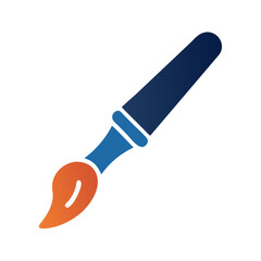 Stylized paintbrush icon on black background for graphic design