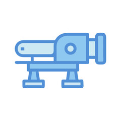 Illustrated blue machine vice on black background for industry