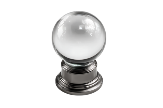 Crystal glass ball on a metallic base.  Perfect for divination, fortune telling, or mystical themes. - Powered by Adobe