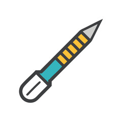 Vector Graphic Illustration of a Colorful Box Cutter Tool