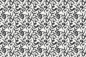 Memphis geometric seamless pattern.  Cute kid doodle design. ‍swirling and curving lines evoking a sense of dynamic movement and artistic flair,  zigzag, spiral, wavy lines. Cool abstract background