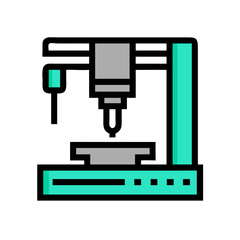 Minimalist pixel art illustration of an industrial machine press