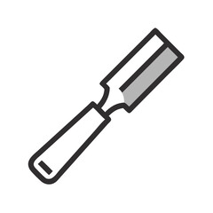 Chisel icon illustration on black background for graphic design