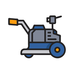 Obraz premium Robot floor cleaner icon in flat vector illustration