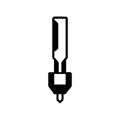 Stylized black marker icon on a black background