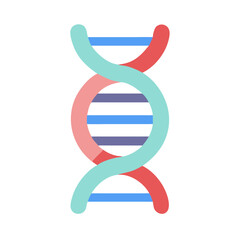 Minimalist DNA strand in flat design isolated over black