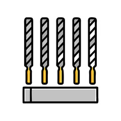 Set of five flat chisel icons in vector illustration