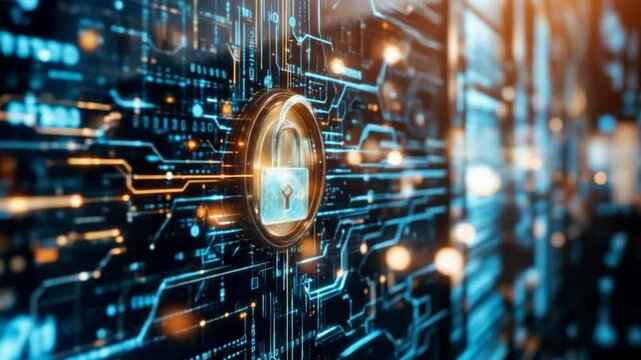 Connected Data Stream Is A Reflection Of Modern Technology Integration With High Security. 4k video