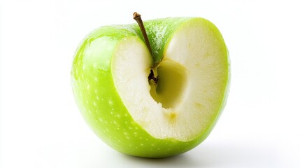 Fresh green apple half