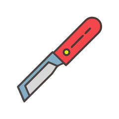 Flat design box cutter illustration on a black background