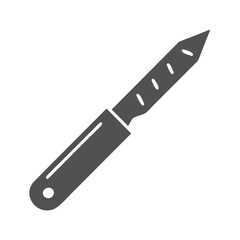 Gray nail file on black background, minimalistic vector art
