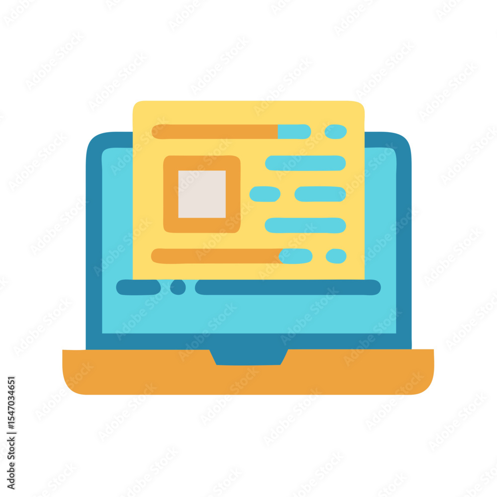 Poster laptop displaying digital content in minimalist style on black background