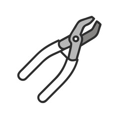 Stylized pliers tool image on solid black background