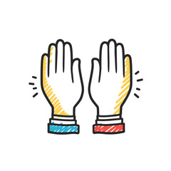 Fototapeta premium High Five Hand Drawn Illustration: Collaboration, Celebration, and Teamwork, Perfect for Designs That Show Achievement and Support for Success, Symbolizing Partnership and Agreement