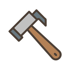 Iconic illustration of a carpenter's hammer isolated on black