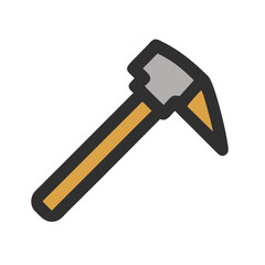 Simple pickaxe icon graphic on black background for print
