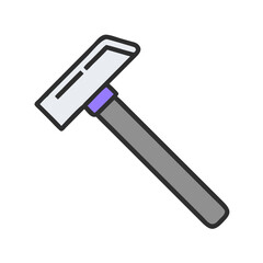 Minimalistic razor icon on black background for hygiene concept