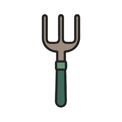 Stylized vector illustration of a garden pitchfork tool