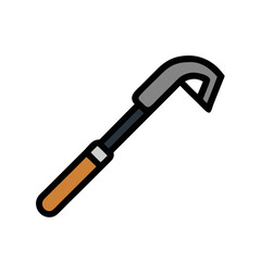 Isolated vector image of sickle on a black background