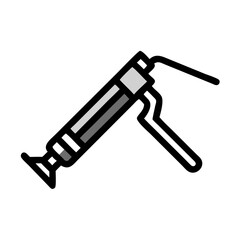 Minimalist gray pencil icon illustration against a black background