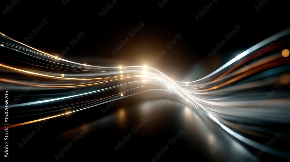 Poster abstract glowing lines dynamic wave tech background futuristic design energy flow sil