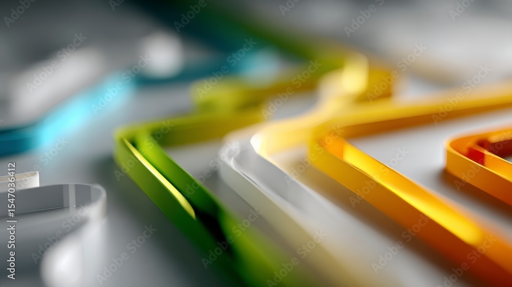 Aufkleber abstract 3d render colorful gradient tubes labyrinth background