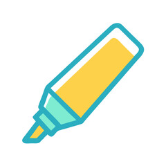 Highlighted yellow marker icon on a black background