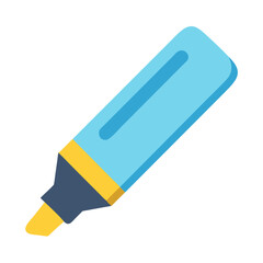 Blue highlighter marker isolated on black background for emphasis
