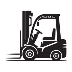 Forklift Silhouette Machine Illustrating Industrial Material Handling and Transportation