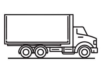 Commercial Truck Illustration Transporting Goods for Logistics Business