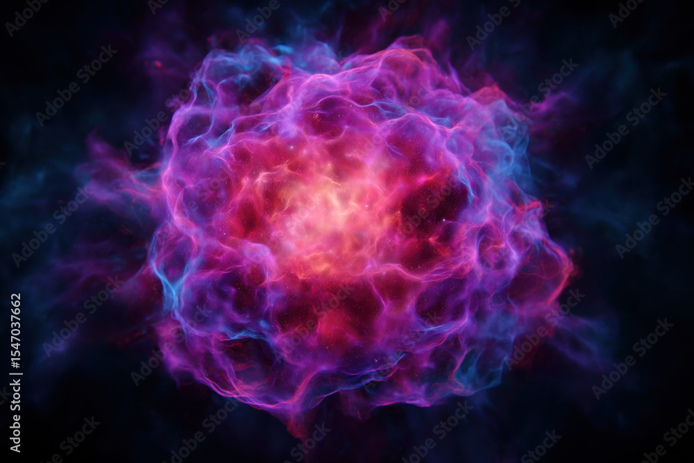 Poster quantum energy field with vibrant colors and programming concept, glowing plasma cloud, abstract sci