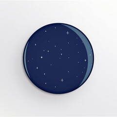 Base_emoji_button_night Emoji button light blue night happy moon shine sky stars planets landscape logo free design vector illustration layer realistic cartoon mockup