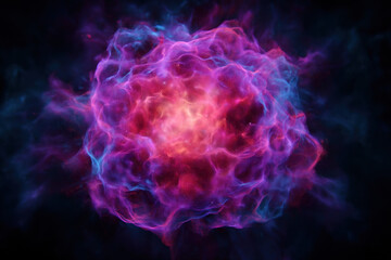 Obraz premium Quantum energy field with vibrant colors and programming concept, glowing plasma cloud, abstract science background, dynamic and emotional