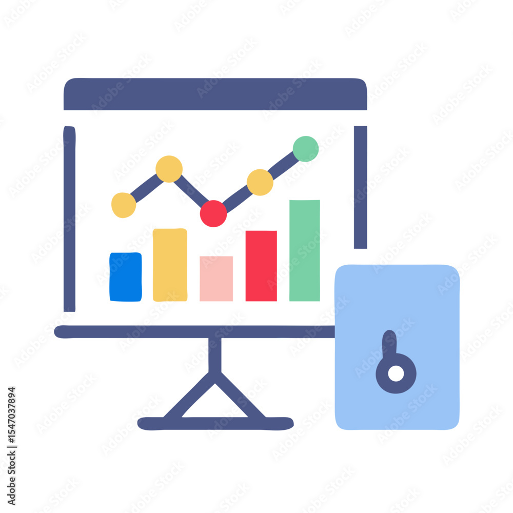 Poster presentation showing data insights with data chart and graph